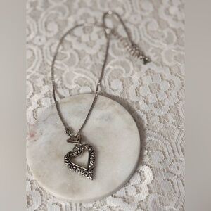 Brighton Lariat Silver Heart Necklace